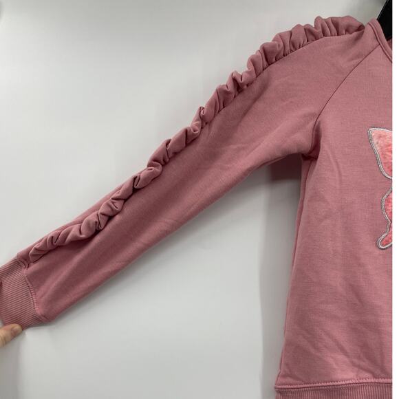 btween Girls Pink Butterfly Sweater Tie Dye Leggings Scrunchie 3 piece Sz 5 NEW - Picture 5 of 13